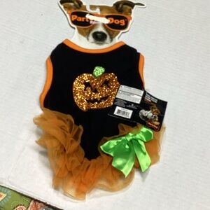 Halloween Dog  Dress Costume with Pumpkin Design size Small